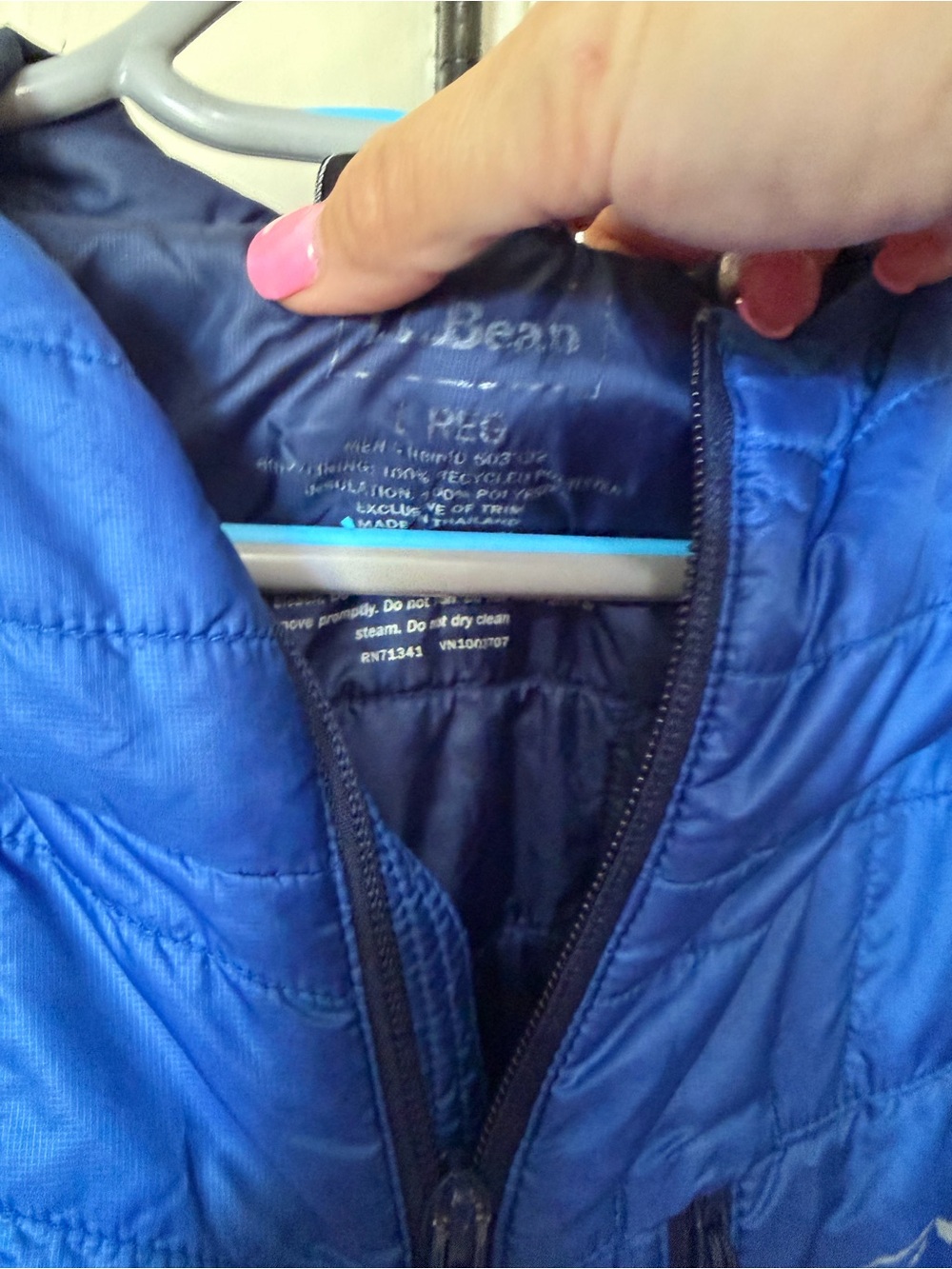 Men’s L.L. Bean Packable Down Hooded Jacket Sz L - Picture 3 of 5